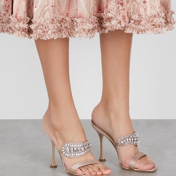 NEW MANOLO BLAHNIK Skysan Crystal Heeled Sandal - Picture 3 of 15